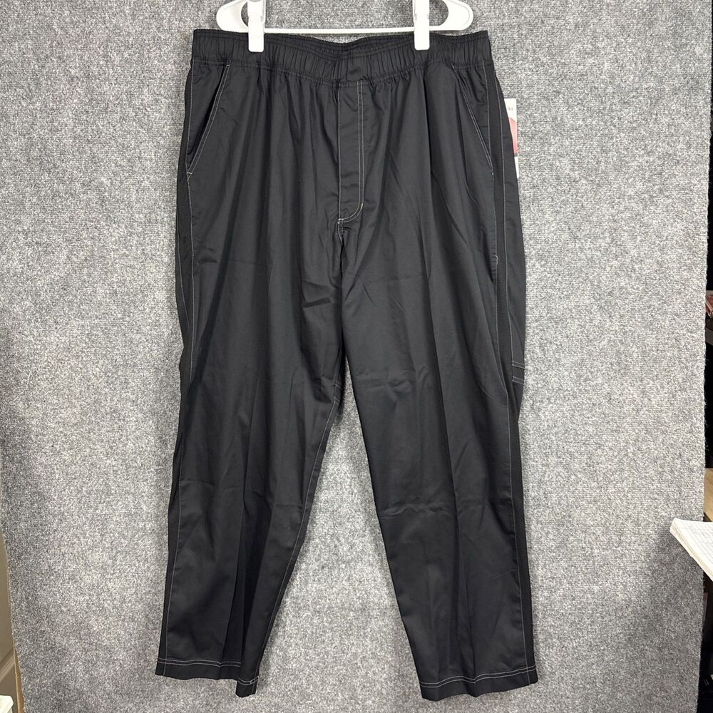 Chef Works Pants Mens size 3XL Black Professional Stretch Waist